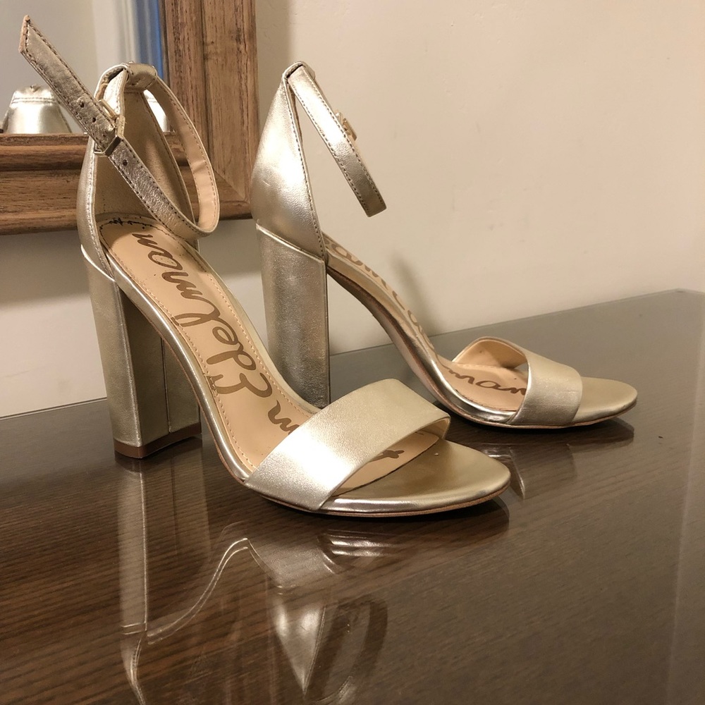 Sam Edelman Gold Leather Heels